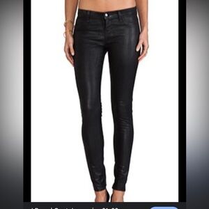 Joe jeans black wax denim skinny edgy summer classic casual pants designer boho